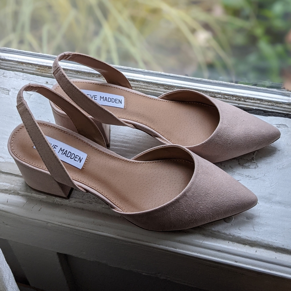 Steve Madden pointed toe slingback block heels